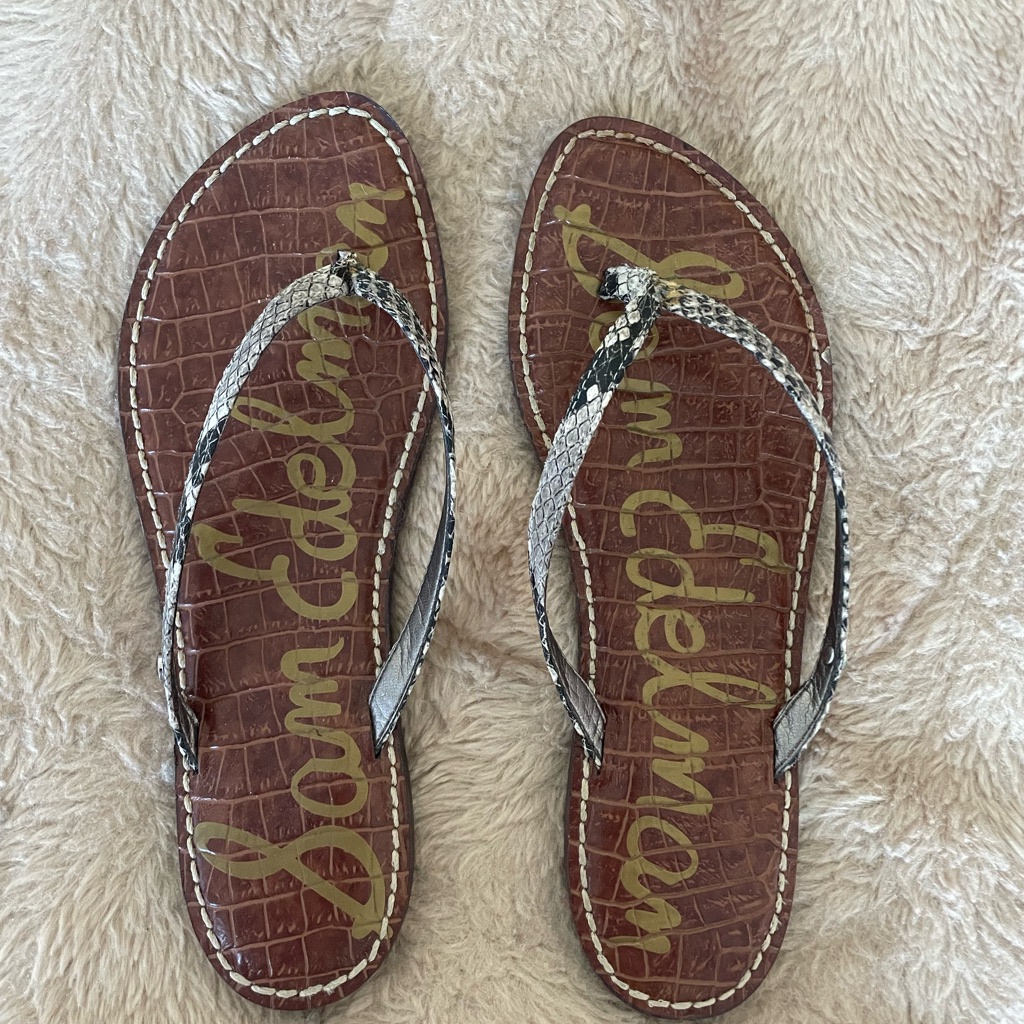 Sam Edelman Python Print Flip Flops